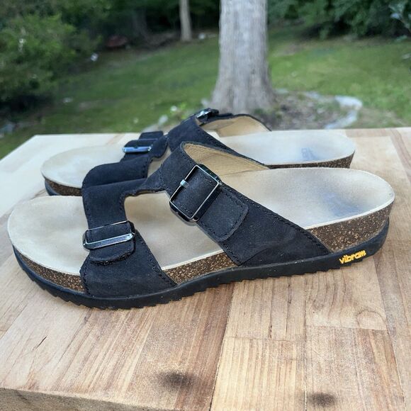 Dansko Womens DAYNA Black Suede Slide Sandals Sz US 10 / EU 41 main image 1